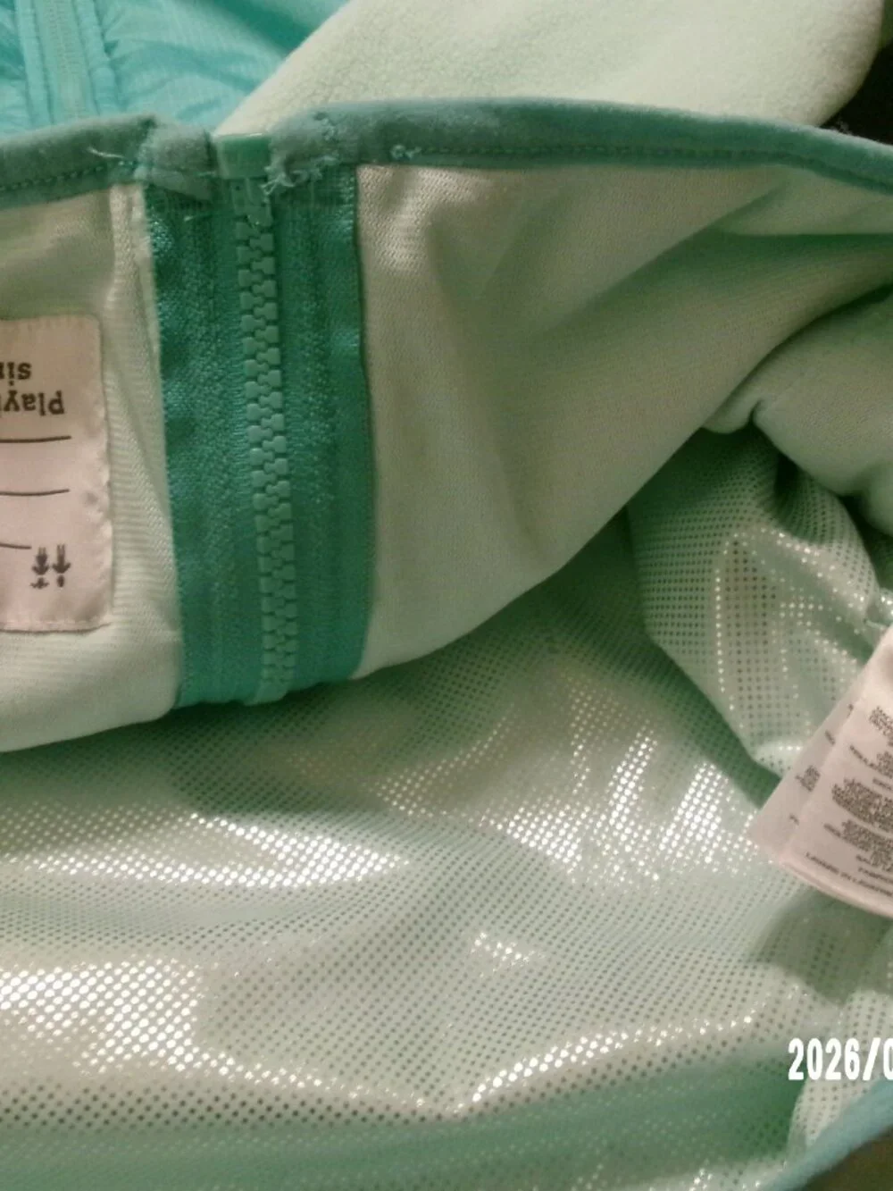 Columbia Jacket Youth XL 18 Mint Green Fleece Full Zip Front Hooded Cold Gear EX